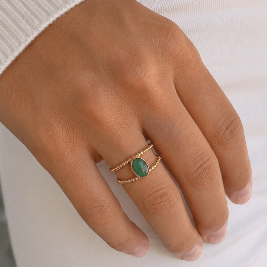 Bague Panarea – Vert – Vue portée