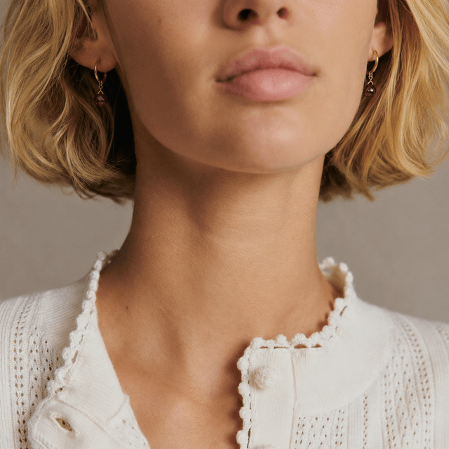 Boucles d'oreilles Sorrente – Prune – Vue portée
