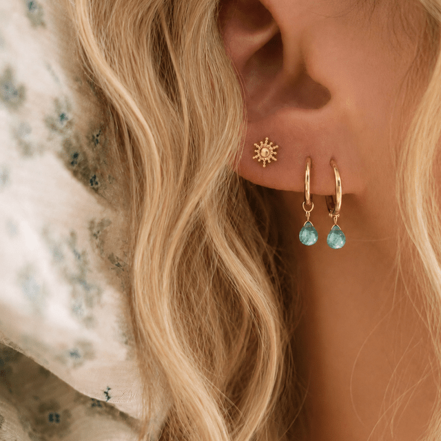 Boucles d'oreilles Sorrente – Vert d'eau – Vue portée