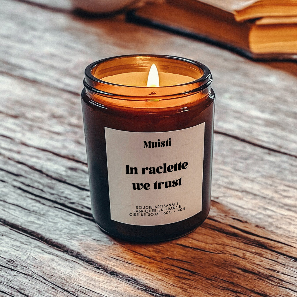 Bougie à message - In raclette we trust