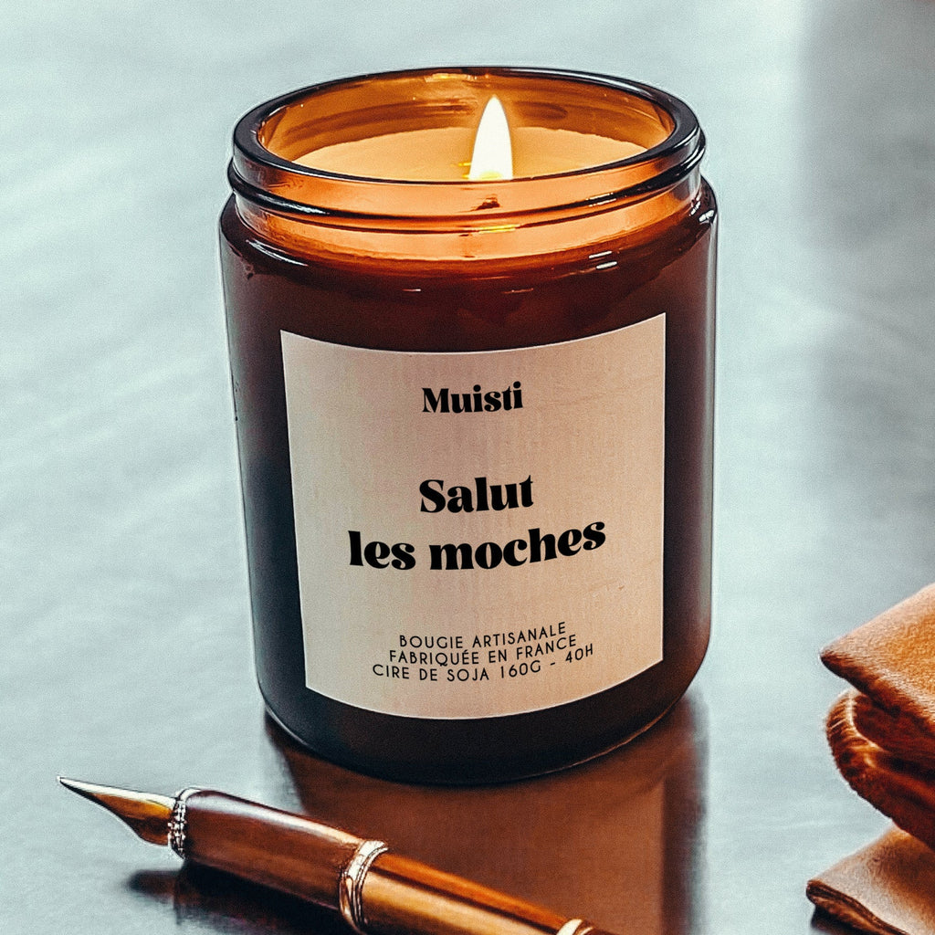 Bougie à message salut les moches
