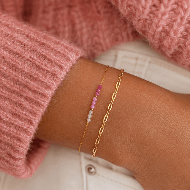 Bracelet Salina – Rose – Vue portée